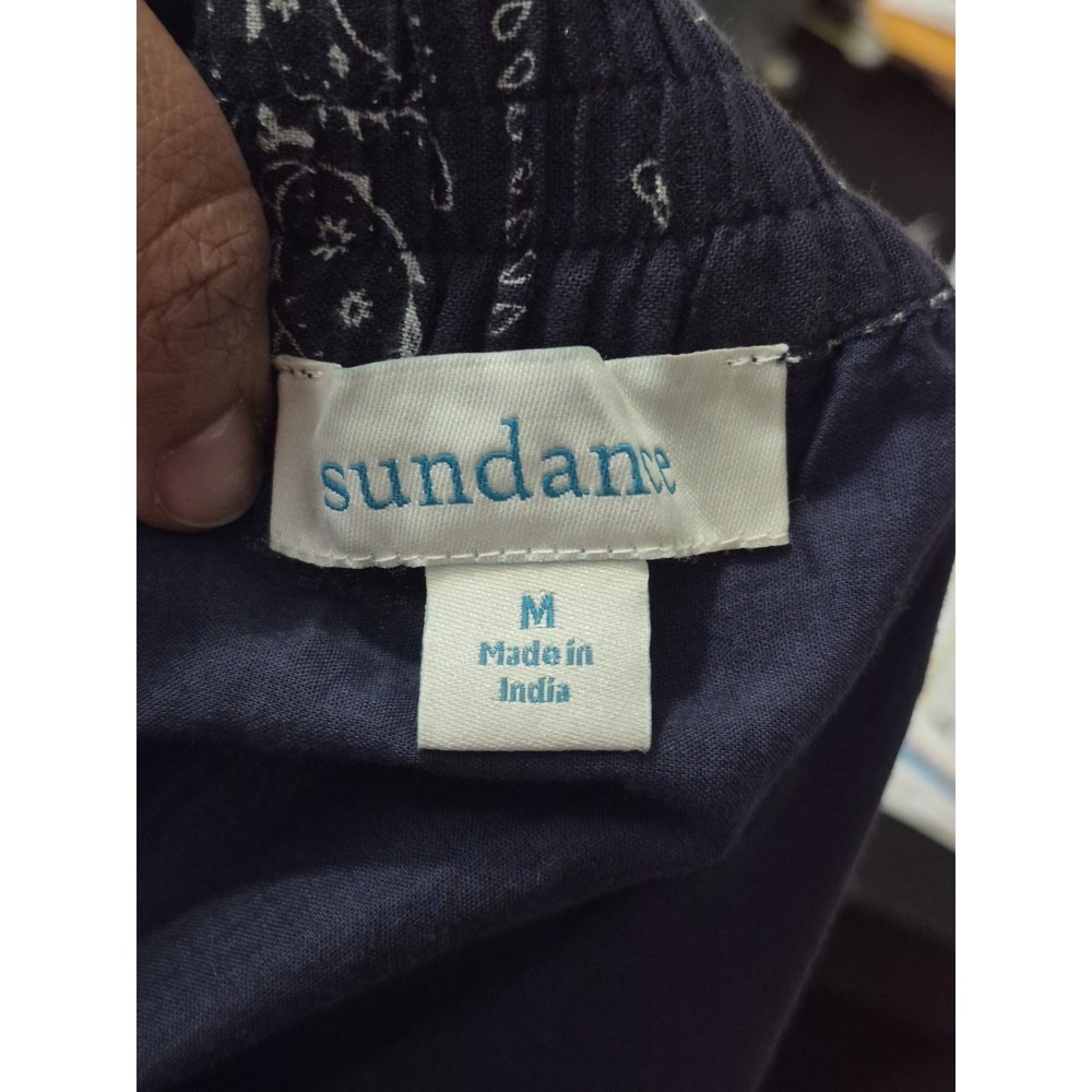 Sundance Medium Navy Blue Bandana Print Wrap Midi Skirt Boho Western Paisley - Picture 7 of 8